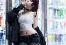 纸悦Etsu_ko – NO.046 在超市后门吸烟的二人 田山小姐-美图岛