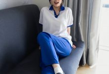 甜予摄影 No.275 甜宝-校服、白色棉袜、肉色丝袜、小皮鞋-美图岛