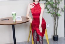 BoBoSocks袜啵啵 No.767 小甜豆-高跟鞋、薄黑丝黑印花、裸足、旗袍-美图岛