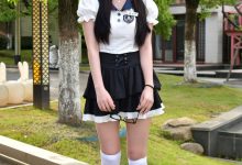 爱月下 NO.791 兔兔【林间甜妹】林间清风光影里，JK少女尽显元气娇俏-美图岛